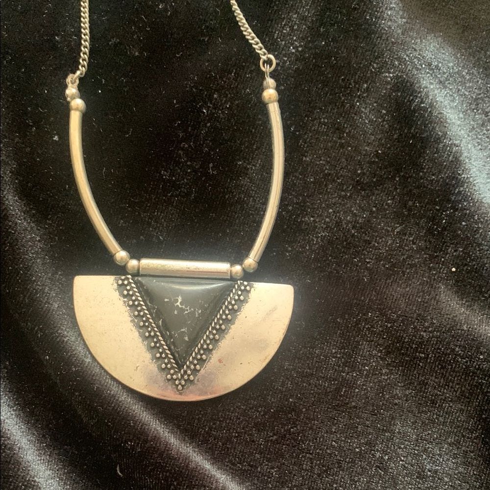 Silver Geometric Pendant Necklace